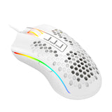 REDRAGON M988-RGB STORM ELITE WHITE, Mouse Optico HoneyComb Blanco, Diestro, USB tipo A, 32000 DPI