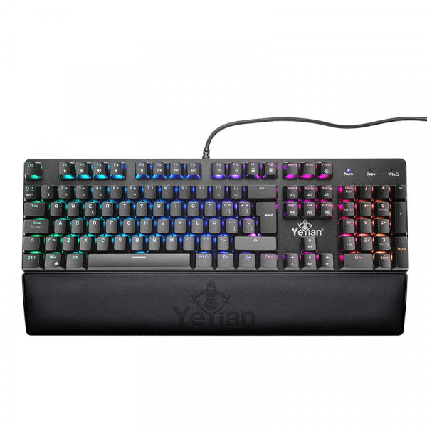 Yeyian YKM-ERGB-03 teclado Juego USB QWERTY Español Negro, Tamaño completo (100%), Alámbrico, Interruptor mecánico