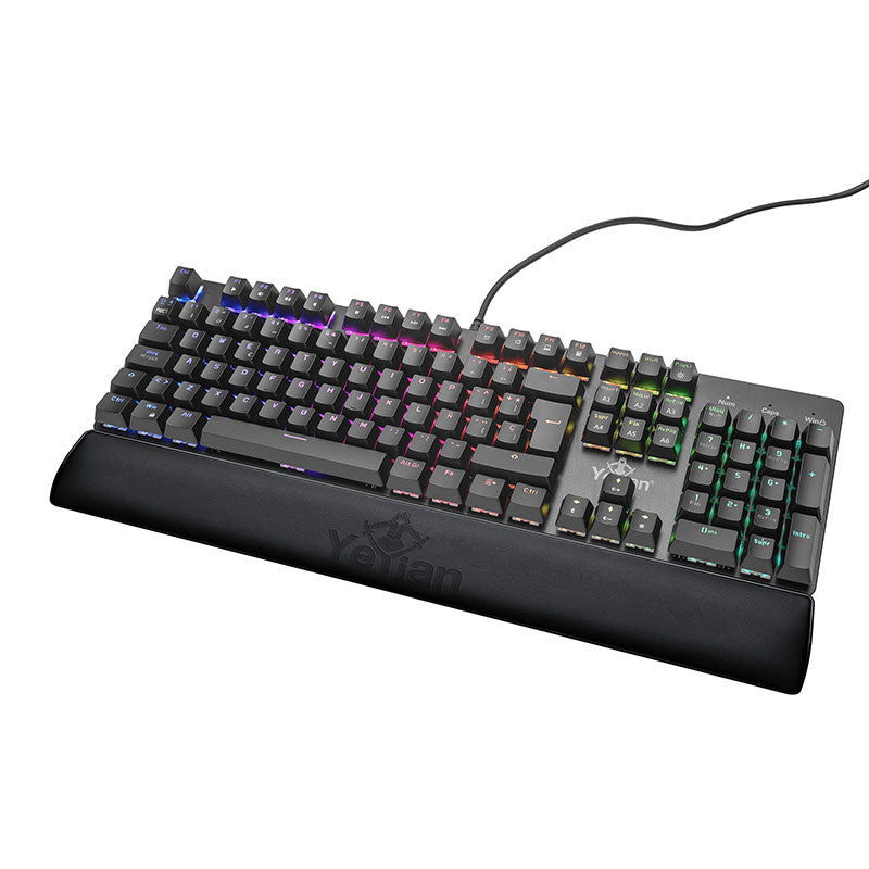Yeyian YKM-ERGB-03 teclado Juego USB QWERTY Español Negro, Tamaño completo (100%), Alámbrico, Interruptor mecánico