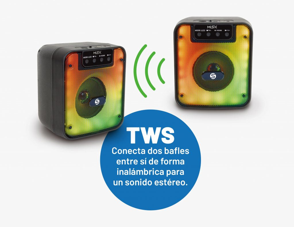 Misik MS234 altavoz portátil o de fiesta Altavoz monofónico portátil Negro