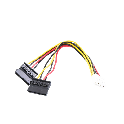 CABLE DOBLE DE CORRIENTE SATA / COMPATIBLE CON DVRS EPCOM Y HIKVISION / 15 CM DE LONGITUD