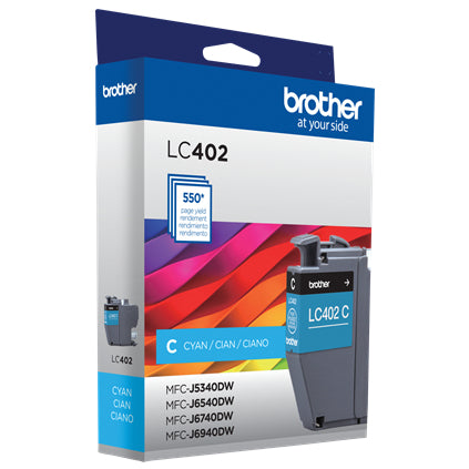 Brother LC402CS cartucho de tinta 1 pieza(s) Original Rendimiento estándar Cian