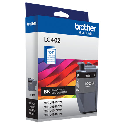 Brother LC402BKS Cartucho de Tinta 1 pieza(s) 1 550 páginas Original