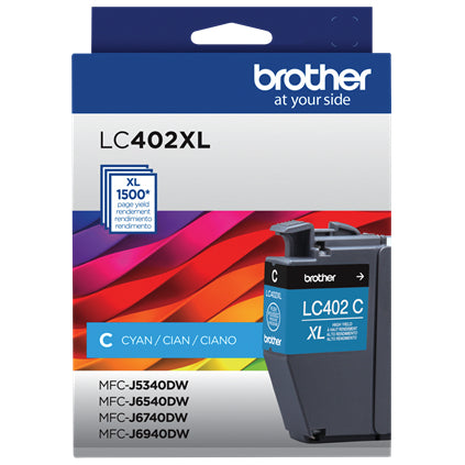 Brother LC402XLC Cartucho de Tinta 1 pieza(s) 1500 páginas Original Alto rendimiento (XL)