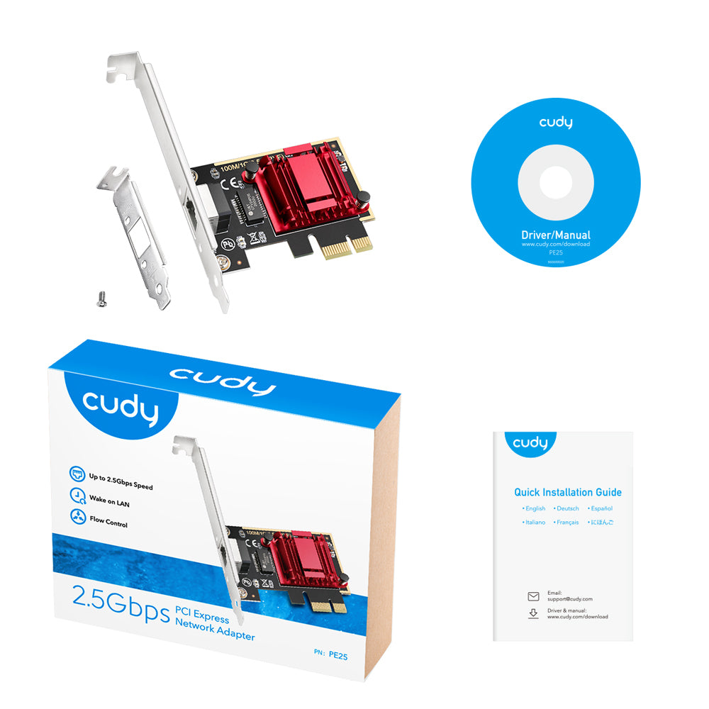 Cudy PE25 tarjeta de red Interno Ethernet, Alámbrico, PCI Express | Tarjetas de red