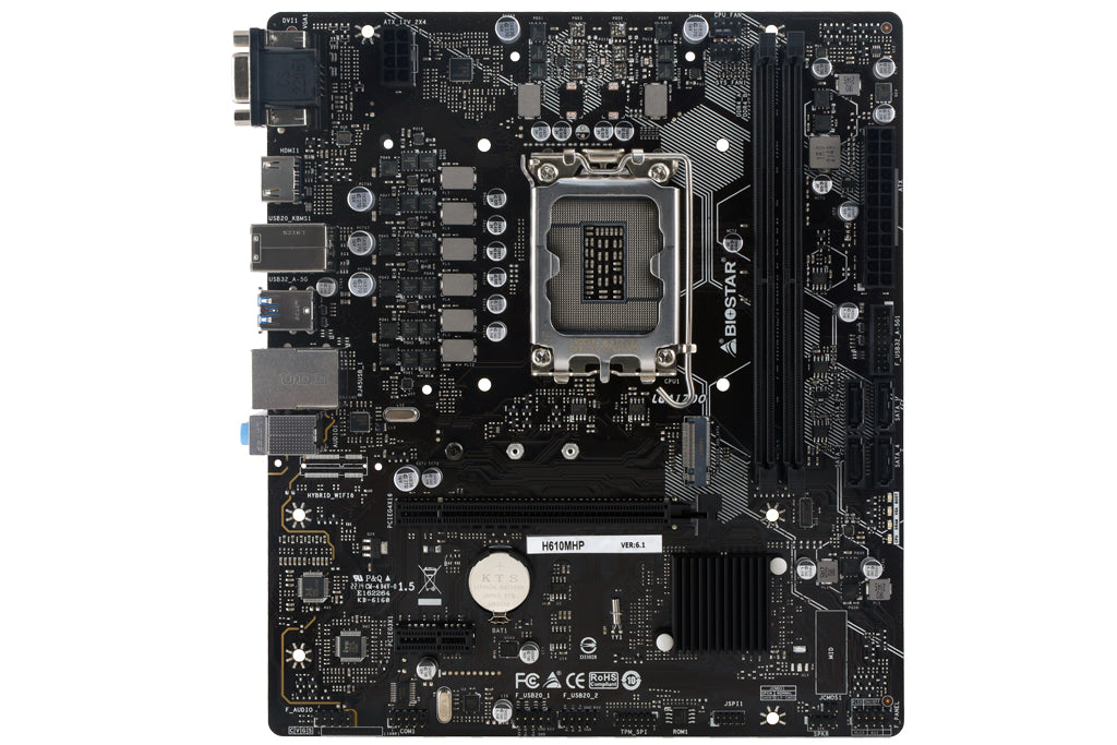 Biostar H610MHP placa base Intel H610 LGA 1700 Micro ATX, Intel® Celeron®, DDR4-SDRAM