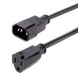 StarTech.com 1415R-3F-POWER-CORD Cable Negro Macho Hembra 1 m