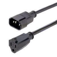 StarTech.com 1415R-3F-POWER-CORD Cable Negro Macho Hembra 1 m