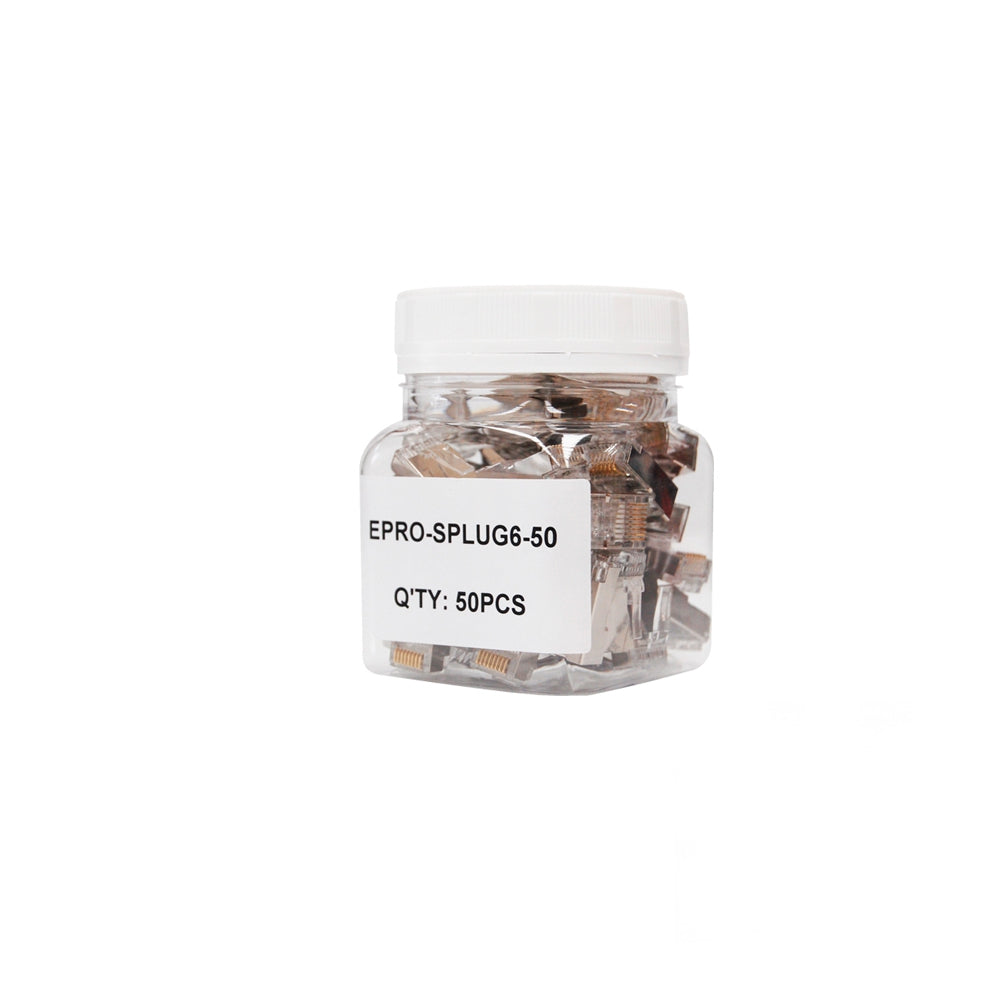 Enson EPRO-SPLUG6-50 conector RJ-45 Plata, Derecho, Policarbonato (PC), U/UTP (UTP)