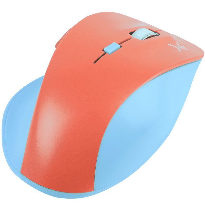 Perfect Choice Thumb ratón Oficina Diestro RF inalámbrico 1600 DPI, Diseño vertical, Azul, Naranja
