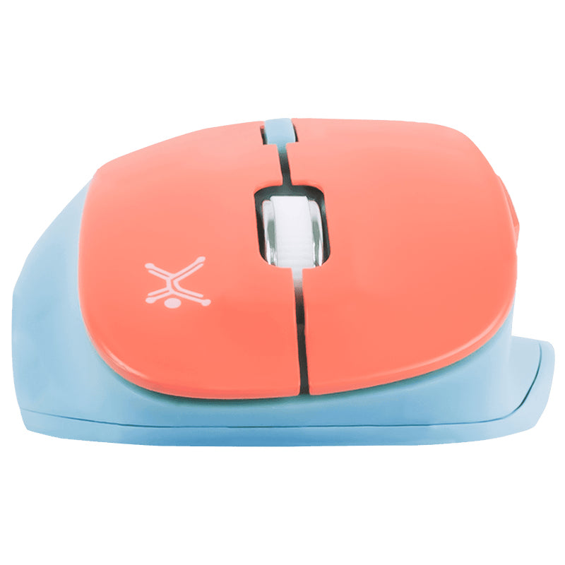 Perfect Choice Thumb ratón Oficina Diestro RF inalámbrico 1600 DPI, Diseño vertical, Azul, Naranja