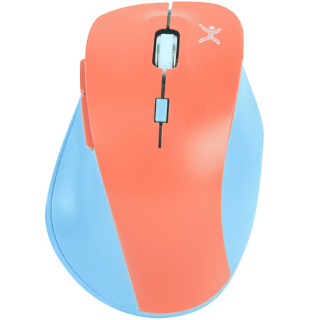 Perfect Choice Thumb ratón Oficina Diestro RF inalámbrico 1600 DPI, Diseño vertical, Azul, Naranja