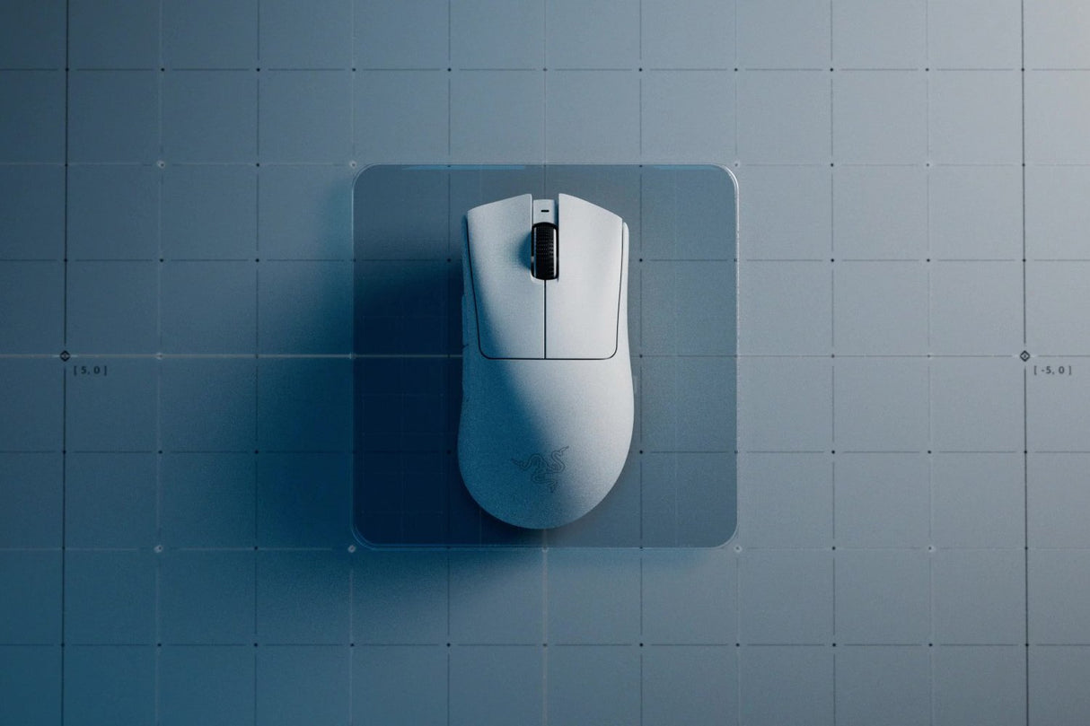 Razer DeathAdder V3 Pro ratón Juego Diestro RF Wireless + USB Type-C Óptico 30000 DPI, Blanco