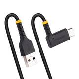 StarTech.com Cable de Carga USB-A a USB-C de 2m - Cable de Carga Rápida de Servicio Pesado USB Tipo C - Cable USB 2.0 - Cable USB Tipo C Acodado -