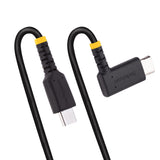 StarTech.com Cable 1m USB C Acodado - en Ángulo Recto - PD 60W - 3A - Cable USB-C de Carga Rápida - de Alta Resistencia - USB 2.0 Tipo C - Fibra de Aramida - 3A - de Carga Cable USB 2.0 USB C USB C Macho