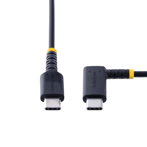 StarTech.com Cable 15cm USB C Acodado - en Ángulo Recto - PD 60W - 3A - Cable USB-C de Carga Rápida - de Alta Resistenci