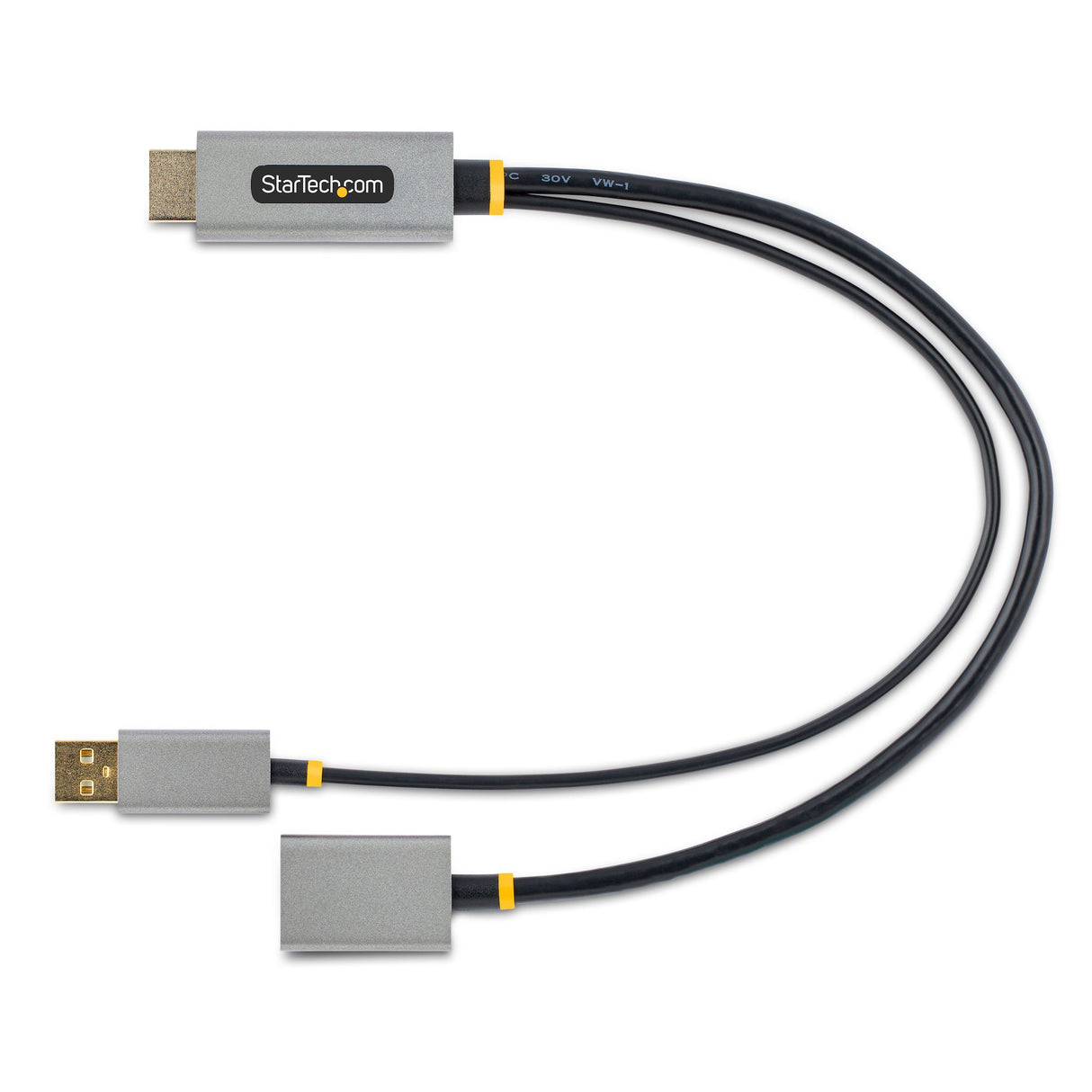 StarTech.com Cable 30cm Adaptador HDMI a DisplayPort - Activo - 4K 60Hz - Conversor HDMI 2.0 a DP 1.2 - HDR - Alimentado