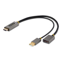 StarTech.com Cable 30cm Adaptador HDMI a DisplayPort - Activo - 4K 60Hz - Conversor HDMI 2.0 a DP 1.2 - HDR - Alimentado