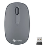 Steren COM-5714GR ratón Oficina Ambidextro RF inalámbrico Óptico 1200 DPI
