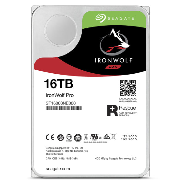 Seagate IronWolf Pro ST16000NT001 discos duros internos 16 GB 7200 RPM 256 MB 3.5 cm (3.5")