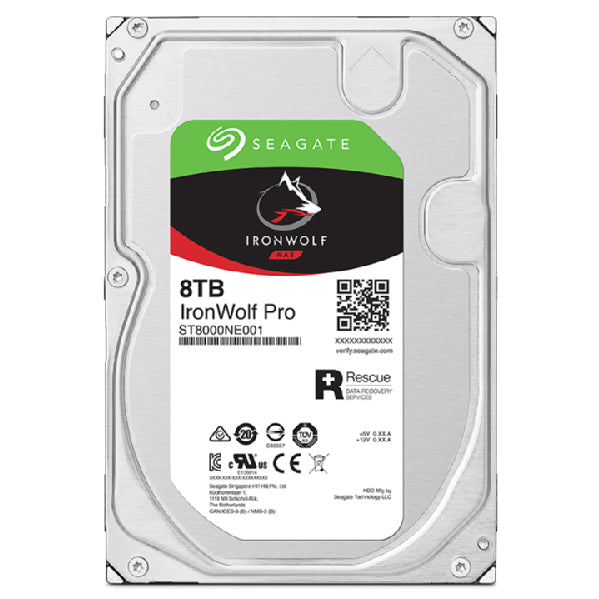 Seagate IronWolf Pro ST8000NT001 disco duro interno 8 TB 7200 RPM 256 MB 3.5" Serial ATA III