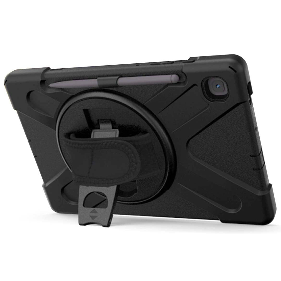 BRobotix Funda de uso Rudo con Correa y Giro 360º para Samsung Galaxy S6 10.4" P613/P619 Negro