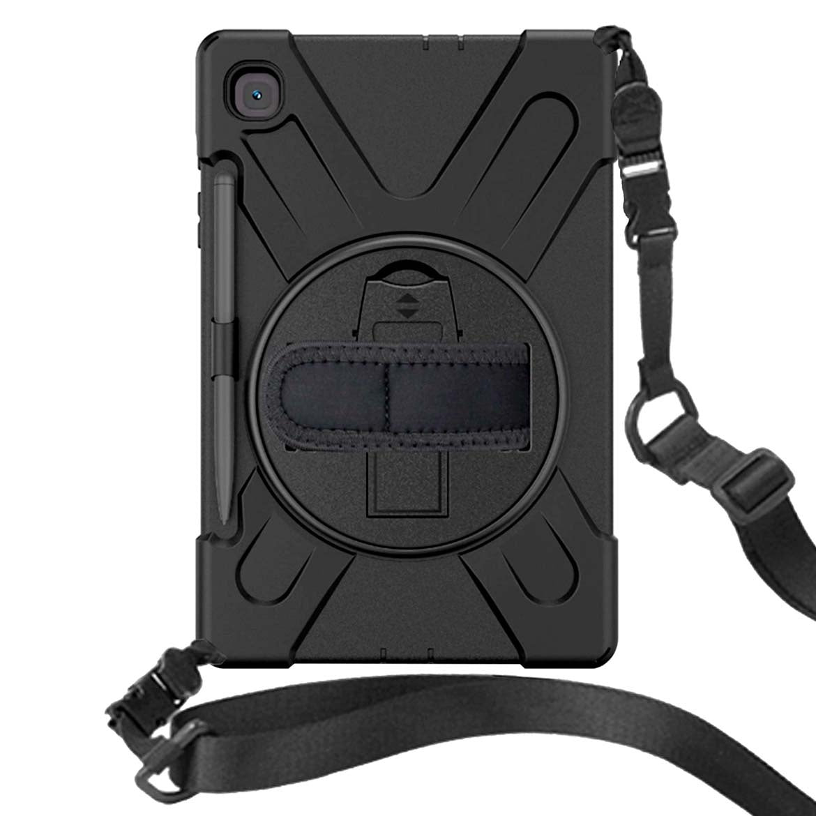 BRobotix Funda de uso Rudo con Correa y Giro 360º para Samsung Galaxy S6 10.4" P613/P619 Negro