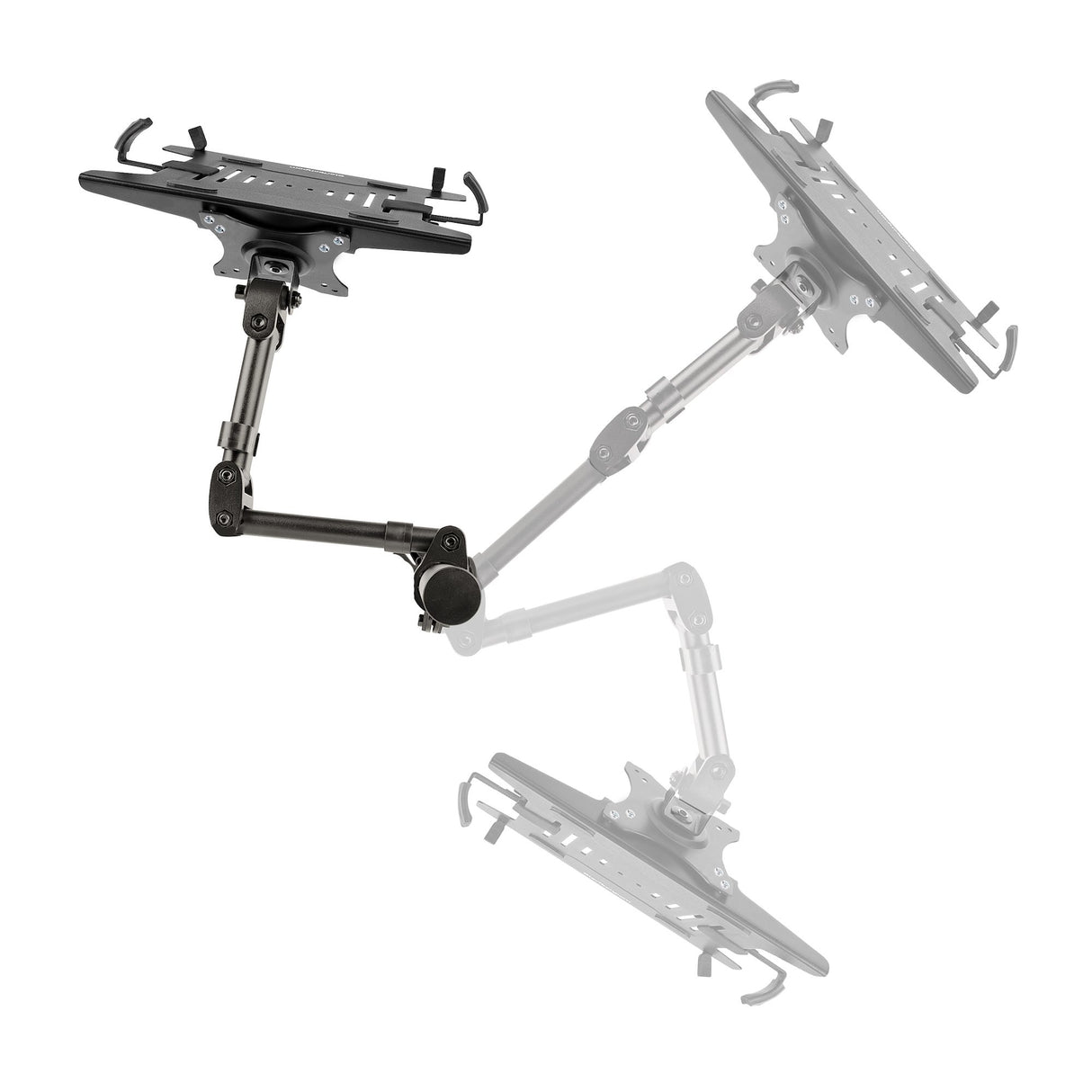 StarTech.com Soporte de Montaje para Portátil - Soporte VESA de Monitor de 34 Pulgadas (8kg) o Bandeja VESA Articulada para Portátil (4,5kg) - Montaje en Grommet/Mordaza Laptop Negro Plástico, Acero 33 cm (13") 86,4 cm (34")