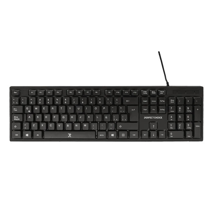 Perfect Choice PC-201717 teclado Ratón incluido Universal USB QWERTY Negro, Alámbrico, Interruptor de membrana