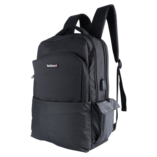 TechZone TZ21LBP11 mochila Mochila casual Negro Nylon, Poliéster, Unisex, Compartimento del portátil