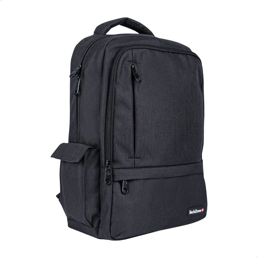 TechZone TZ21LBP09 mochila Mochila casual Negro Nylon, Poliéster, Unisex, Compartimento del portátil