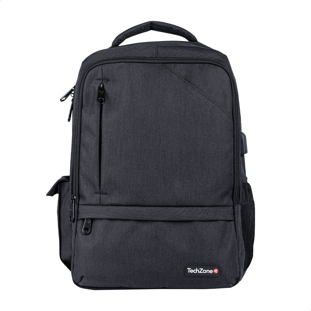 TechZone TZ21LBP09 mochila Mochila casual Negro Nylon, Poliéster, Unisex, Compartimento del portátil