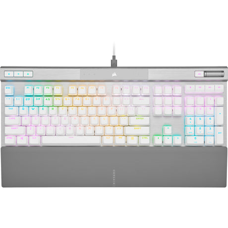 Corsair CH-910951A-NA teclado Juego USB Blanco, Tamaño completo (100%), Alámbrico, Interruptor de llave optomecánica