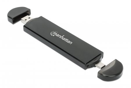 Manhattan Gabinete USB a SDD M.2 NVMe y SATA cajas para discos duros externos M.2 cm (M.2") 22 mm 30,42,60,80 mm Si