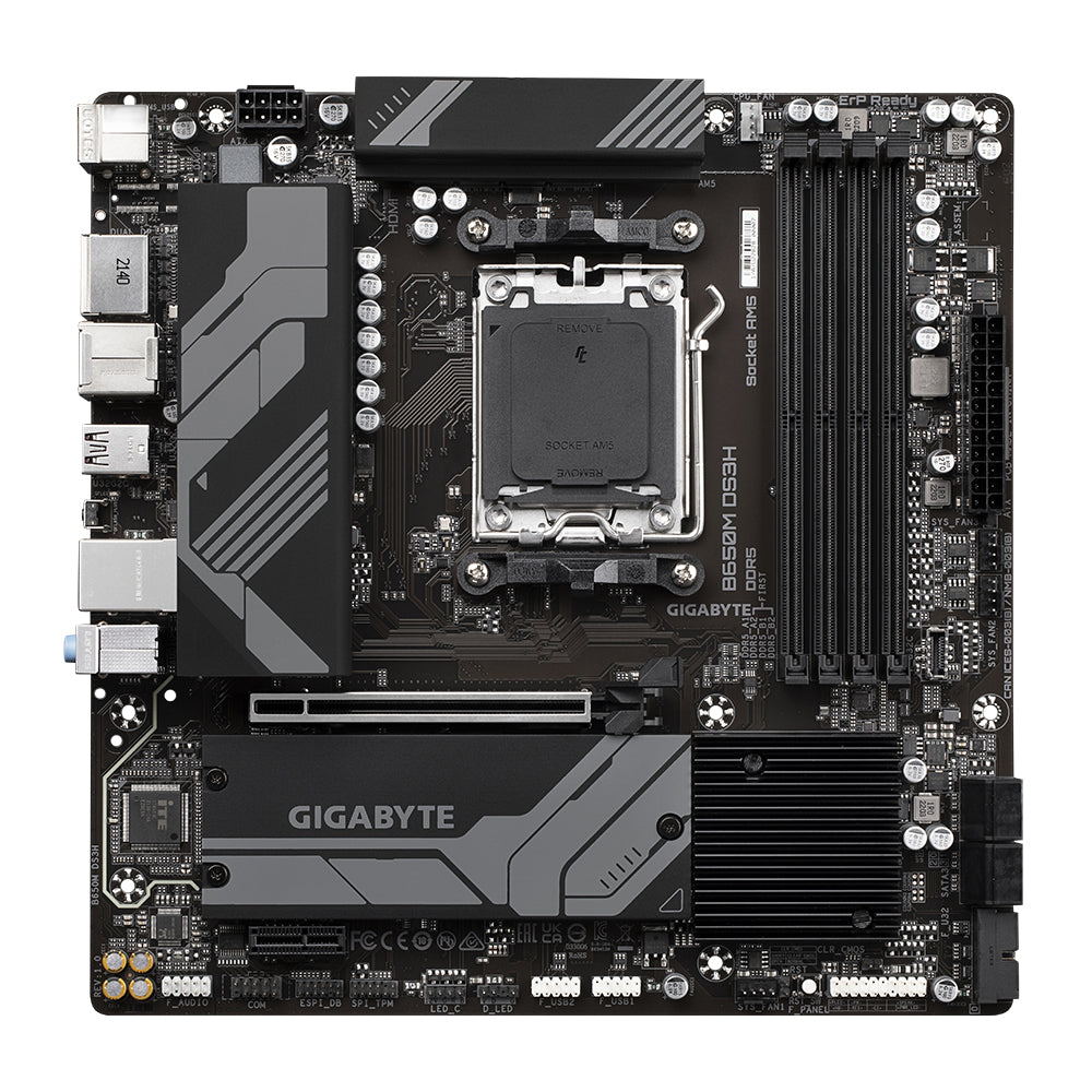 GIGABYTE B650M DS3H Placa base - AMD Ryzen serie 9000, VRM de 6+2+1 fases, hasta 8000 MHz DDR5 (OC), 2xPCIe 4.0 M.2, LAN 2,5 GbE, USB 3.2 Gen 2 placas base AMD Zócalo AM5 Zócalo AM5 DDR5-SDRAM