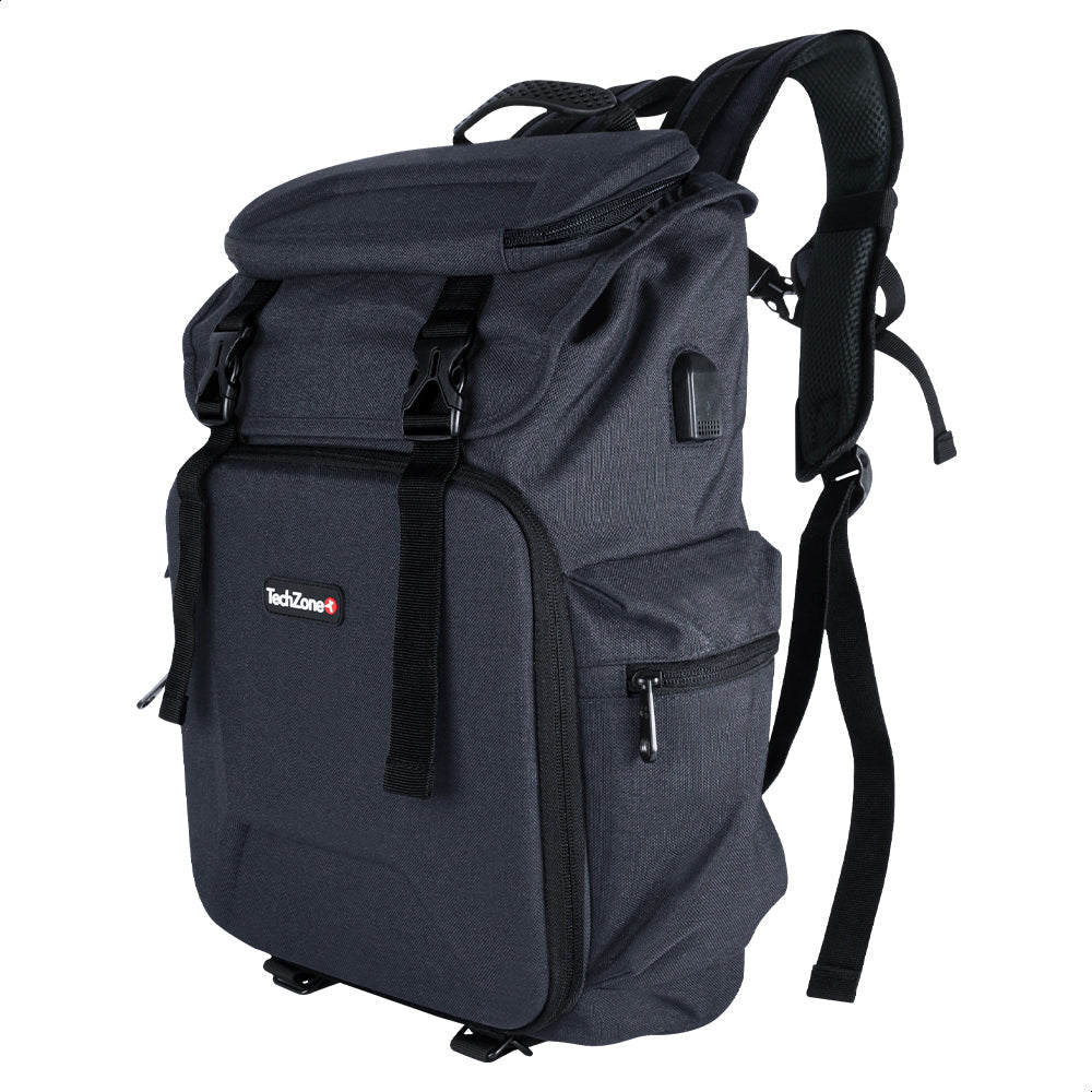 TechZone TZ21LBP13-B mochila Negro Nylon, Poliéster, Compartimento del portátil