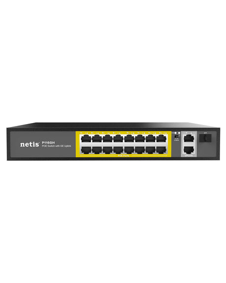 Netis System P116GH dispositivo de redes No administrado Fast Ethernet (10/100) Energía sobre Ethernet (PoE) Negro