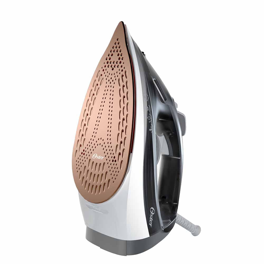 Oster GCSTEP2501 plancha Plancha en seco Piso de cerámica 1500 W Negro, Blanco, Oro, 90 g/min, Integrado