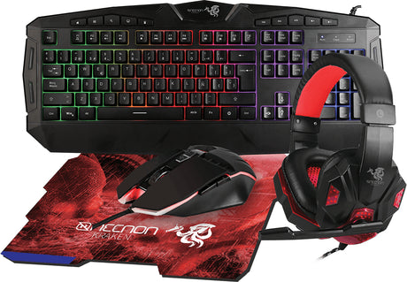 Necnon NGC-KRAKEN teclado Ratón incluido Juego USB Negro, Rojo
