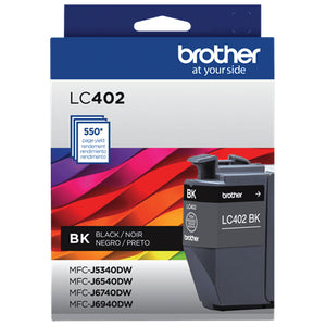 Brother LC402BKS Cartucho de Tinta 1 pieza(s) 1 550 páginas Original