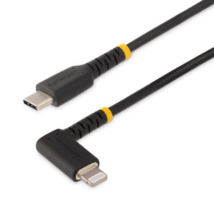 StarTech.com Cable de 2m USB-C a Lightning - Cable USB 2.0 a Lightning Acodado - Cable USB Tipo C a Lightning - Cable de Carga - Cable Lightning con Certificación MFi para iPhone Cable Negro 2 m USB C Lightning