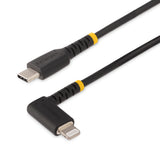 StarTech.com Cable de 1m USB-C a Lightning - Cable USB 2.0 a Lightning Acodado - Cable USB Tipo C a Lightning - Cable de Carga - Cable Lightning con Certificación MFi para iPhone Cable Negro 1 m USB C Lightning
