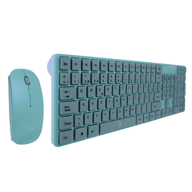 Perfect Choice PC-201243 teclado Ratón incluido Hogar RF inalámbrico Azul, Interruptor de llave de tijera