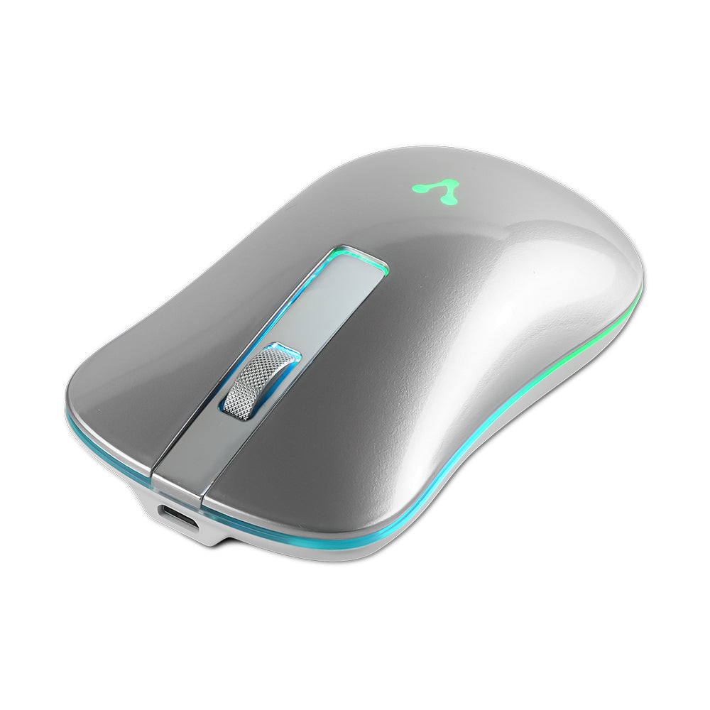 Vorago MO-305 ratón Oficina Ambidiestro RF inalámbrico Óptico 1600 DPI, Plata