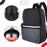 TechZone TZ21LBP01-A mochila Mochila casual Negro, Gris Nylon, Poliéster, Compartimento del portátil
