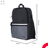 TechZone TZ21LBP01-A mochila Mochila casual Negro, Gris Nylon, Poliéster, Compartimento del portátil