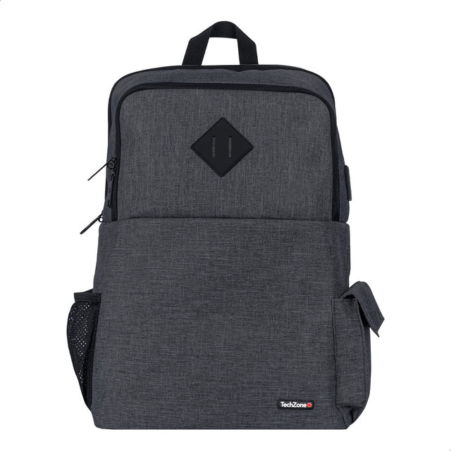 TechZone TZ21LBP03-B mochila Mochila casual Gris Nylon, Poliéster, Compartimento del portátil