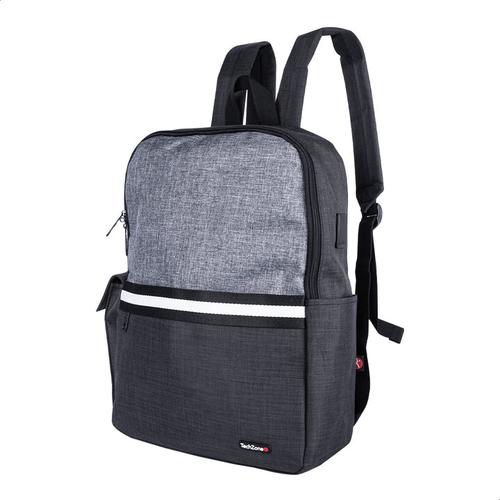 TechZone Glad B 15.6" mochila Mochila informal Negro, Gris Nylon, Poliéster