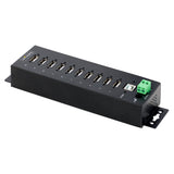 StarTech.com Hub Concentrador USB 2.0 de 10 Puertos - Hub USB Resistente con Protección de ESD de Nivel 4 - de Escritorio, Pared, DIN - con Puertos Bloqueables - Ladrón USB hubs de interfaz USB 2.0 Type-B USB 2.0 10 10