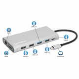 Manhattan Docking Station USB-C para Triple Monitor Laptop Alámbrico USB 3.2 Gen 1 (3.1 Gen 1) Type-C 4 2